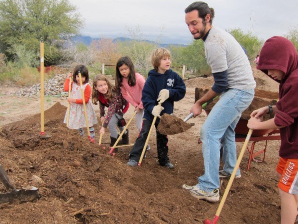 Kids digging